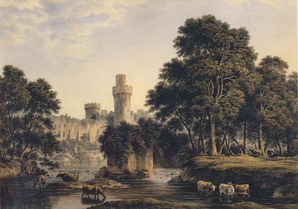 John glover Warwick Castle with Cattle (mk47) oil painting picture